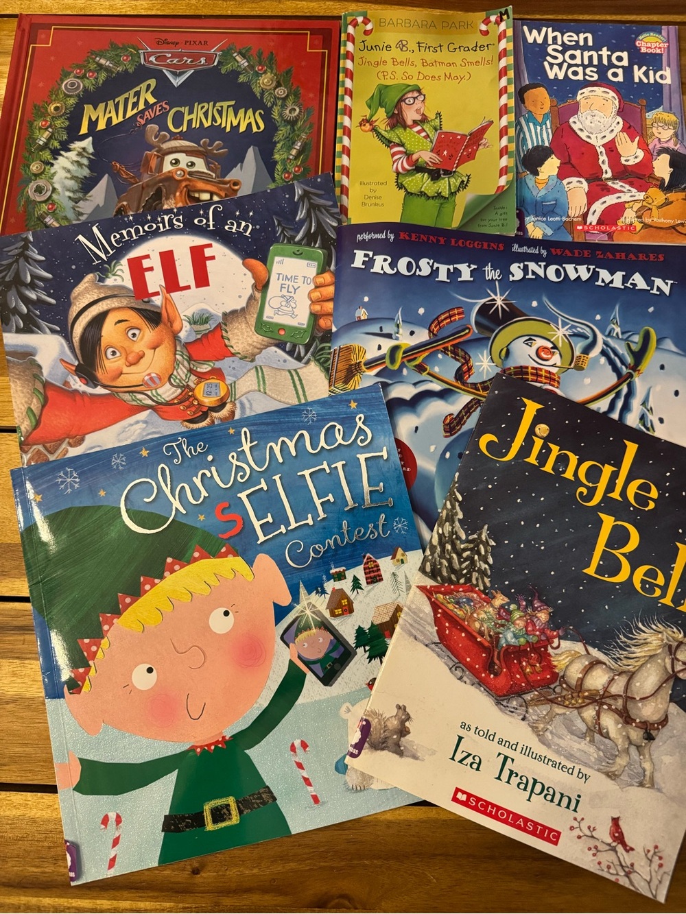 7 Holiday Children's Book Bundle - Christmas Picture Books Mater, Junie B. Jones
